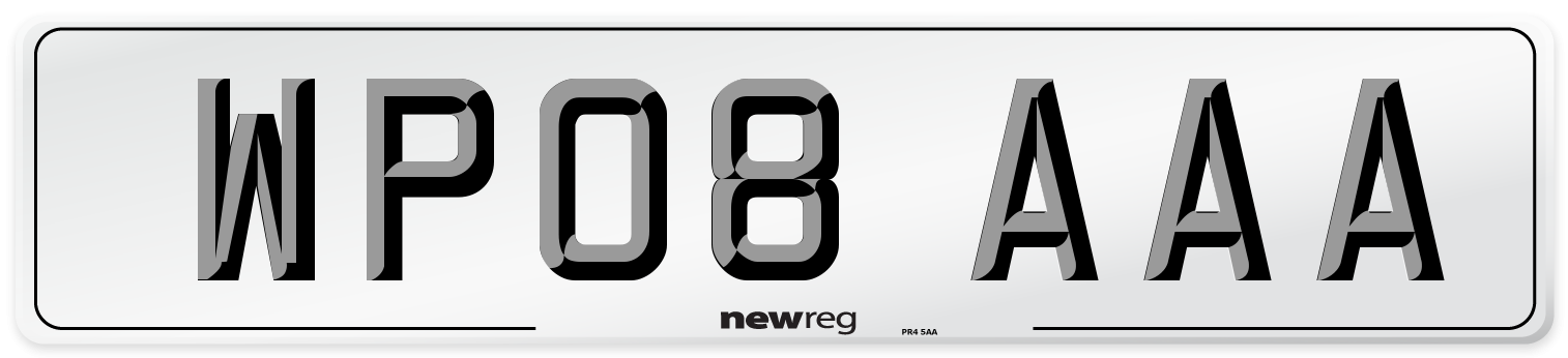 WP08 AAA Number Plate from New Reg
